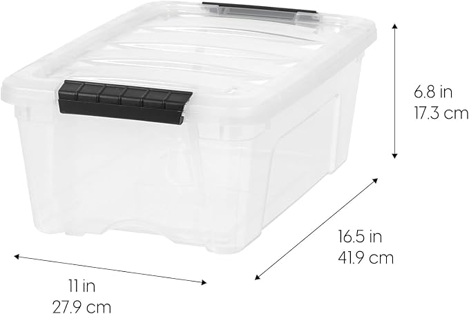 Sheds Depot 4-Pack 13 Quart Storage Bins with Lids, Clear
