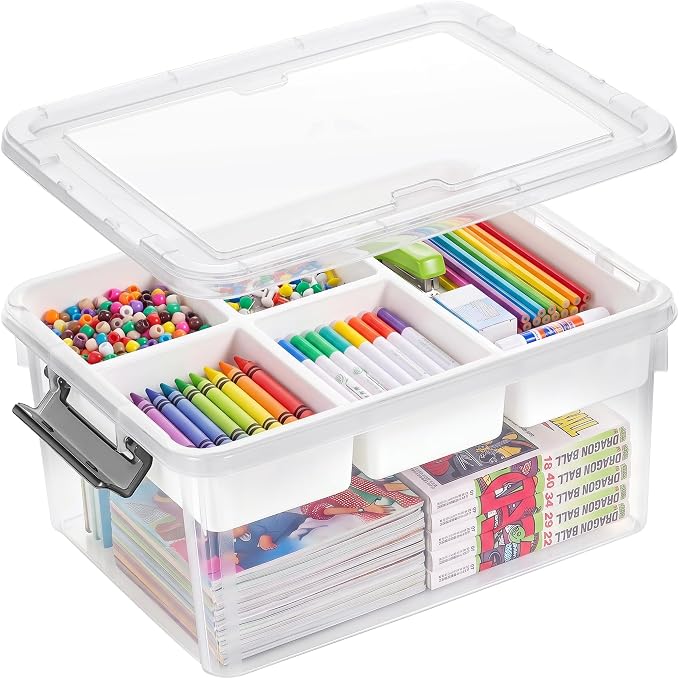 Sheds Depot Clear Craft Organizers and Storage Box with Removable Tray